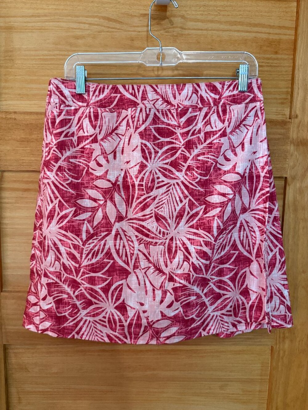 RipSkirt Hawaii Pink Tropical Floral Wrap Knee Length Skirt with Pockets size M
